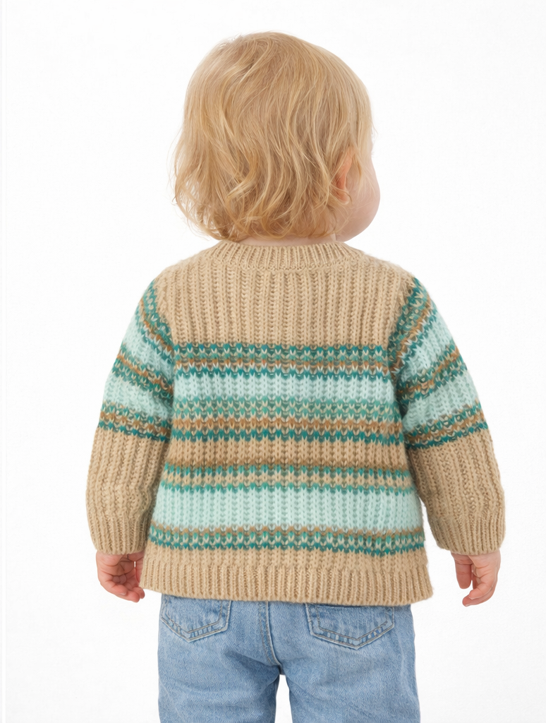 Gilet marron et vert fille