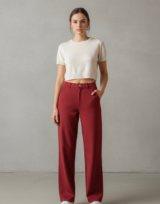 Pantalon Ranya framboise