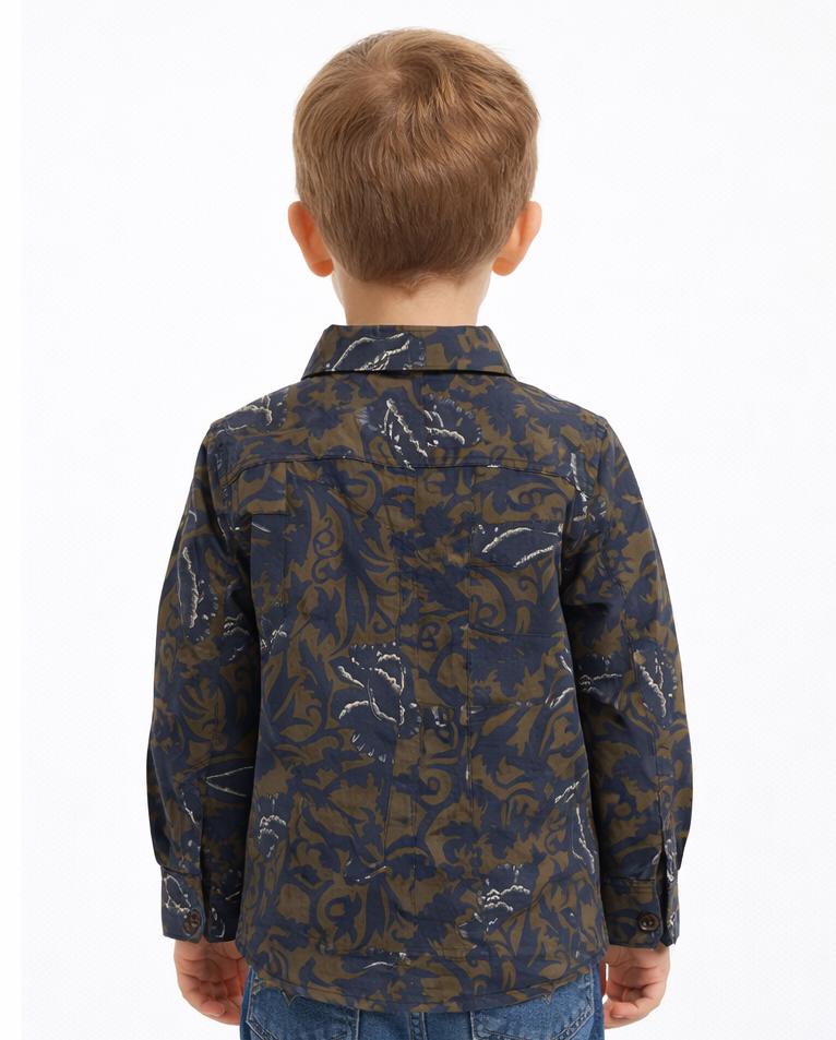 Chemise Bohème bronze et bleu