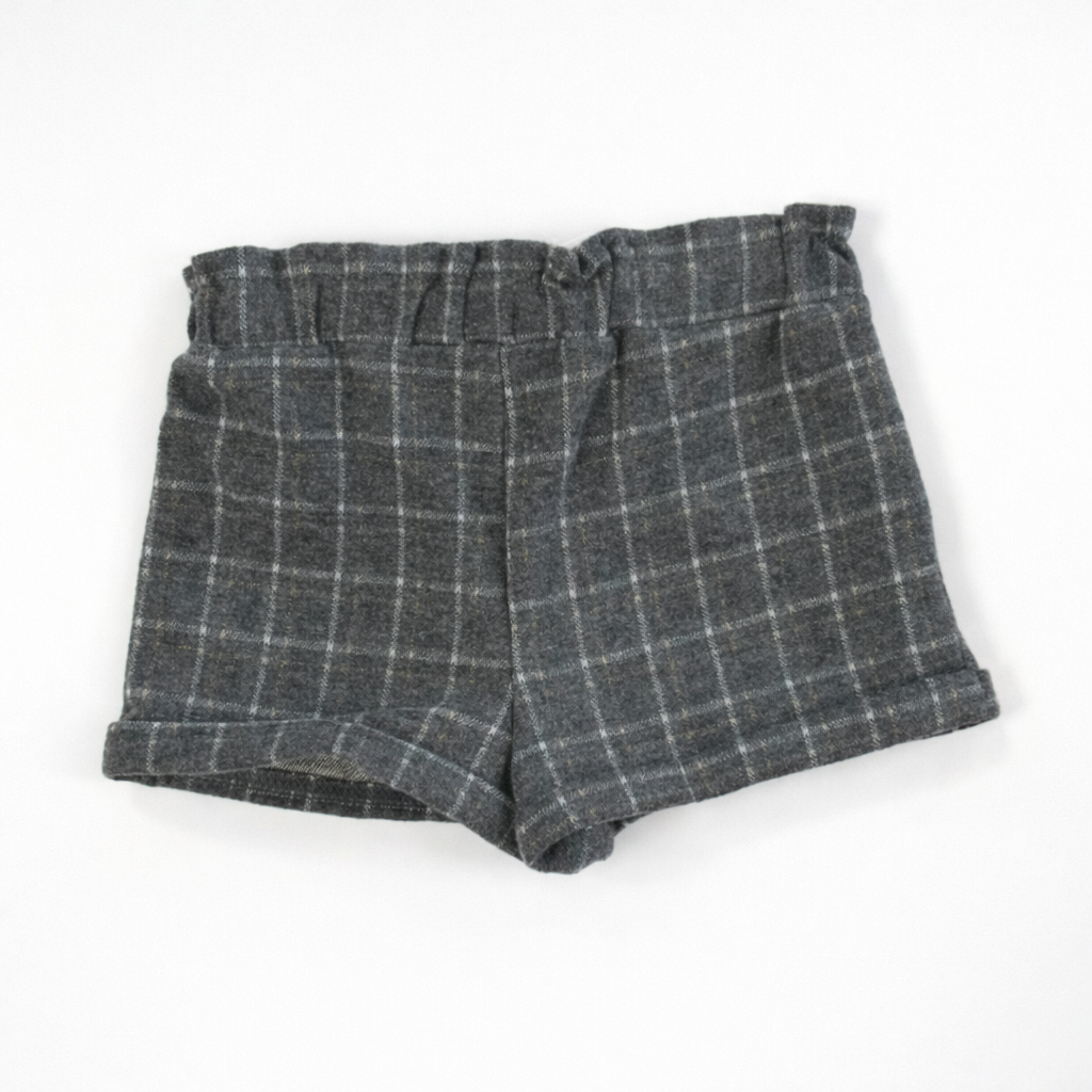 Short bébé gris à carreaux