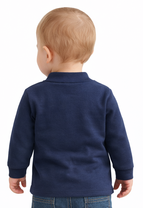 T-shirt longues manches 100% coton bleu marine garçon
