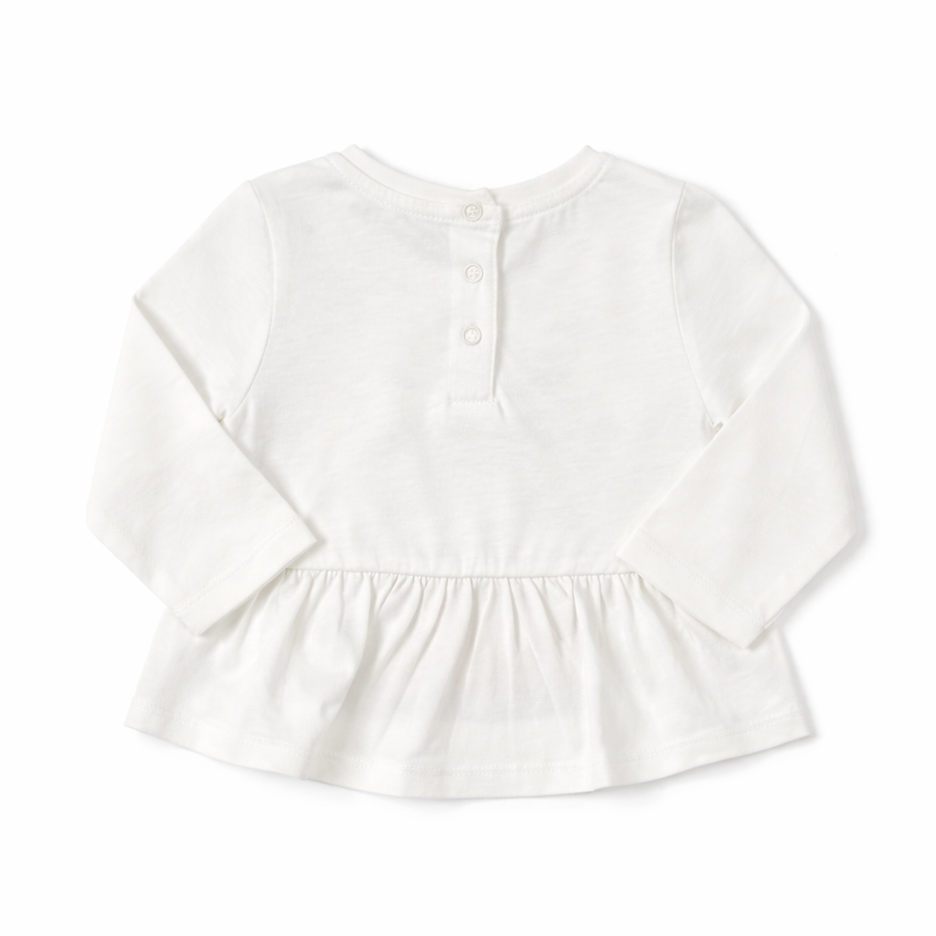 T-shirt blanc à manches longues fille