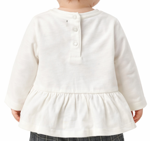 T-shirt blanc à manches longues fille