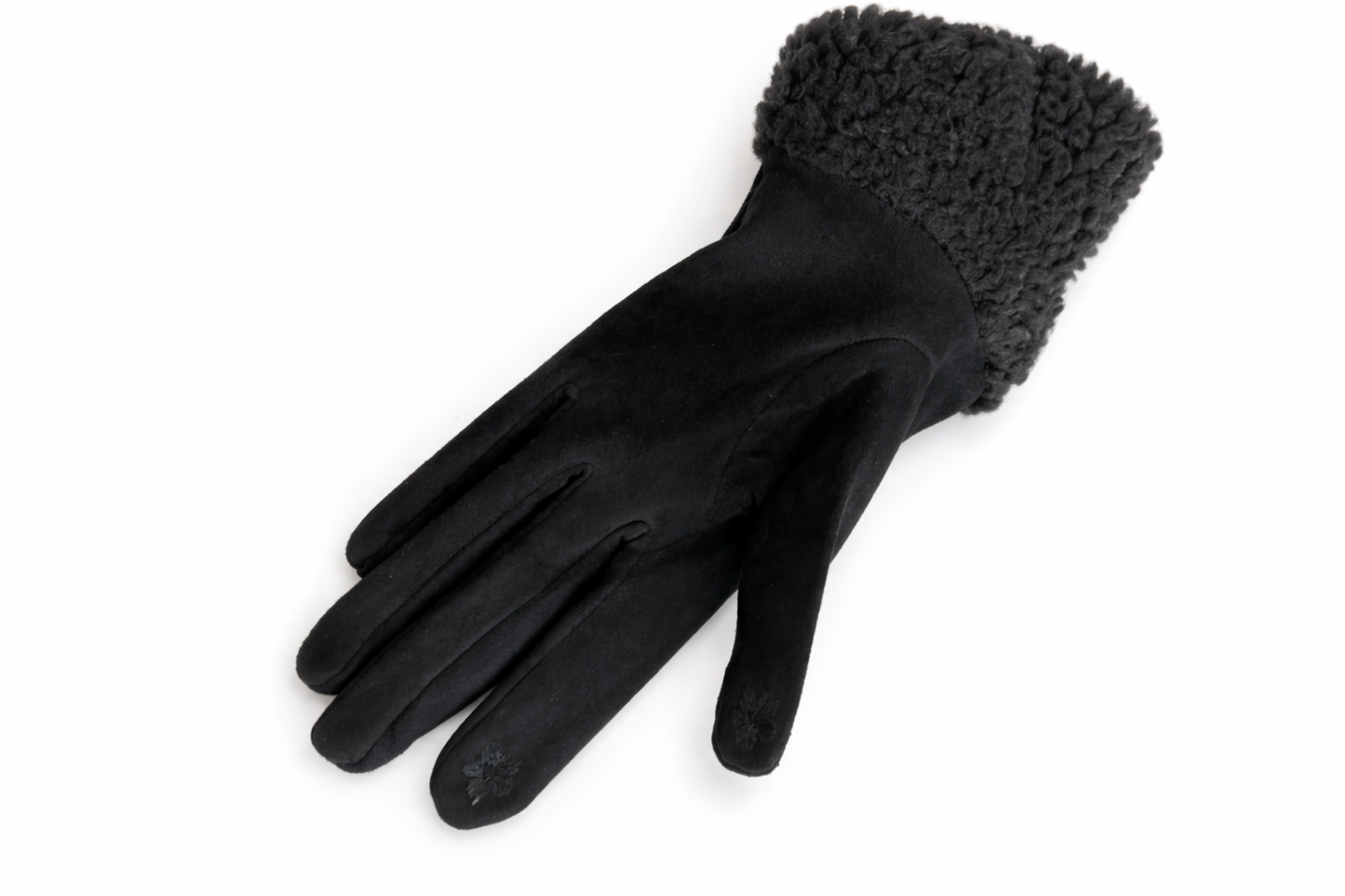 Gants noirs - fausse fourrure pour femme