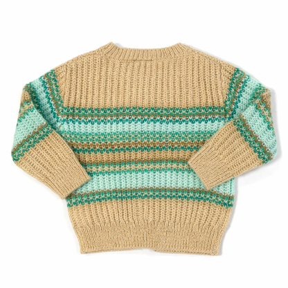 Gilet marron et vert fille