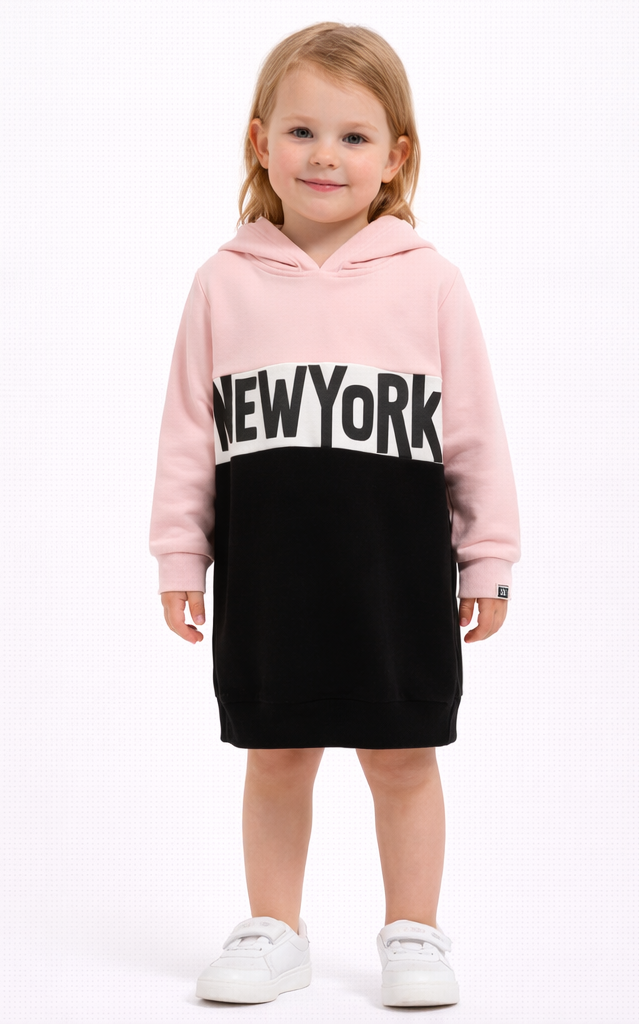 Robe-Pull à Capuche Fille "New York"