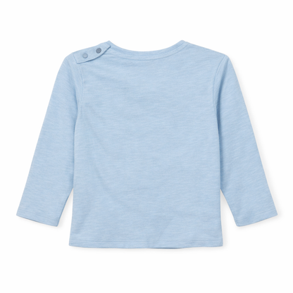 T-shirt bleu à longues manches fille