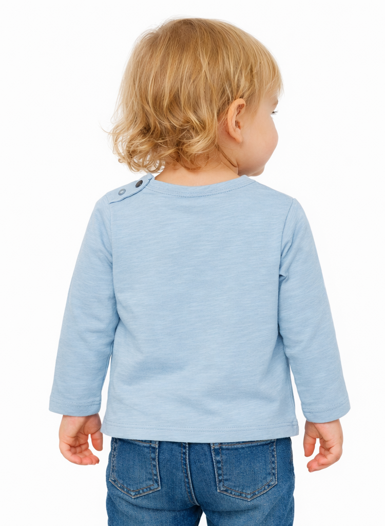 T-shirt bleu à longues manches fille