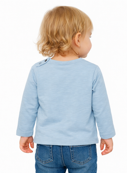 T-shirt bleu à longues manches fille