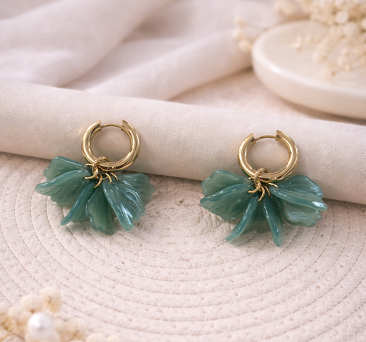 Boucles Calypso bleu turquoise