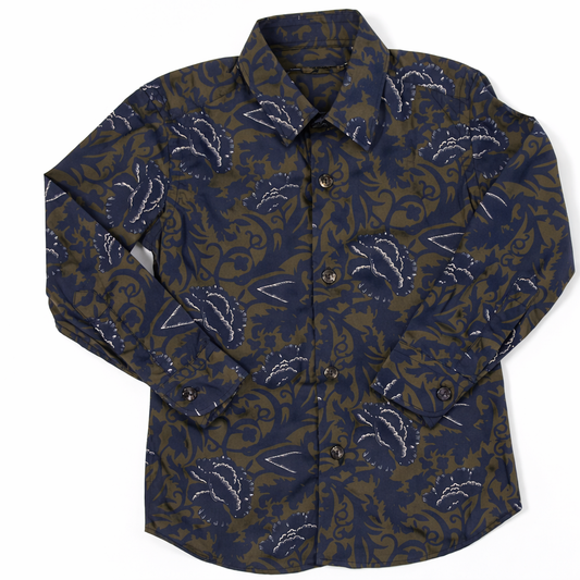Chemise Bohème bronze et bleu