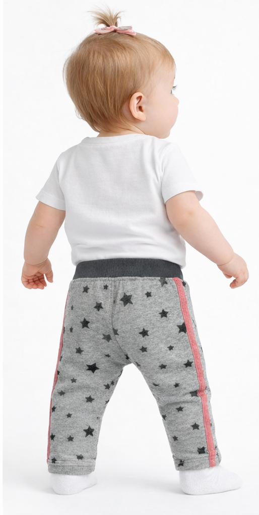 Legging bébé gris à étoiles