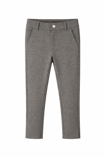 Pantalon Ajusté Gris Chiné Enfant