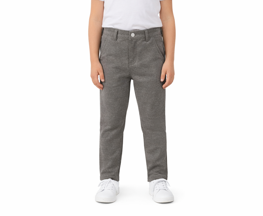 Pantalon Ajusté Gris Chiné Enfant