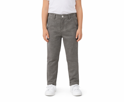 Pantalon Ajusté Gris Chiné Enfant