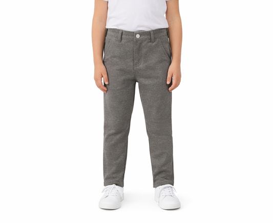Pantalon Ajusté Gris Chiné Enfant