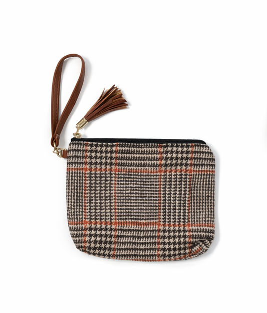 Pochette à main carreaux prince de galles