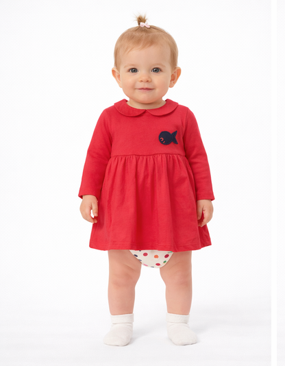 Robe body 2-en-1 Rouge & Col Claudine