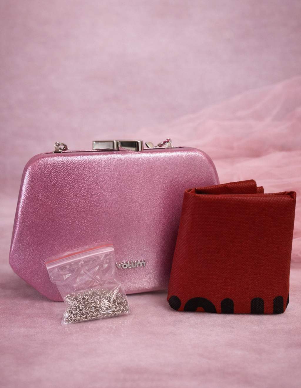 Pochette/Sac rose irisé
