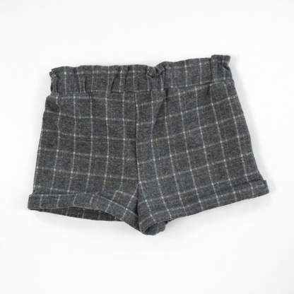 Short bébé gris à carreaux