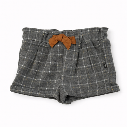 Short bébé gris à carreaux