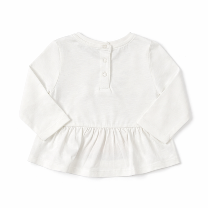 T-shirt blanc à manches longues fille