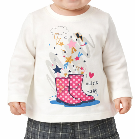 T-shirt blanc à manches longues fille