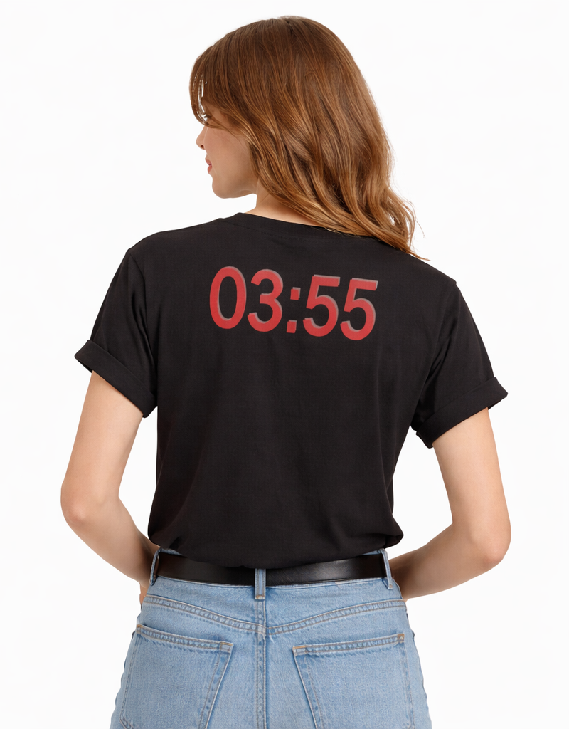 T-shirt noir graphique "Night Fox" femme